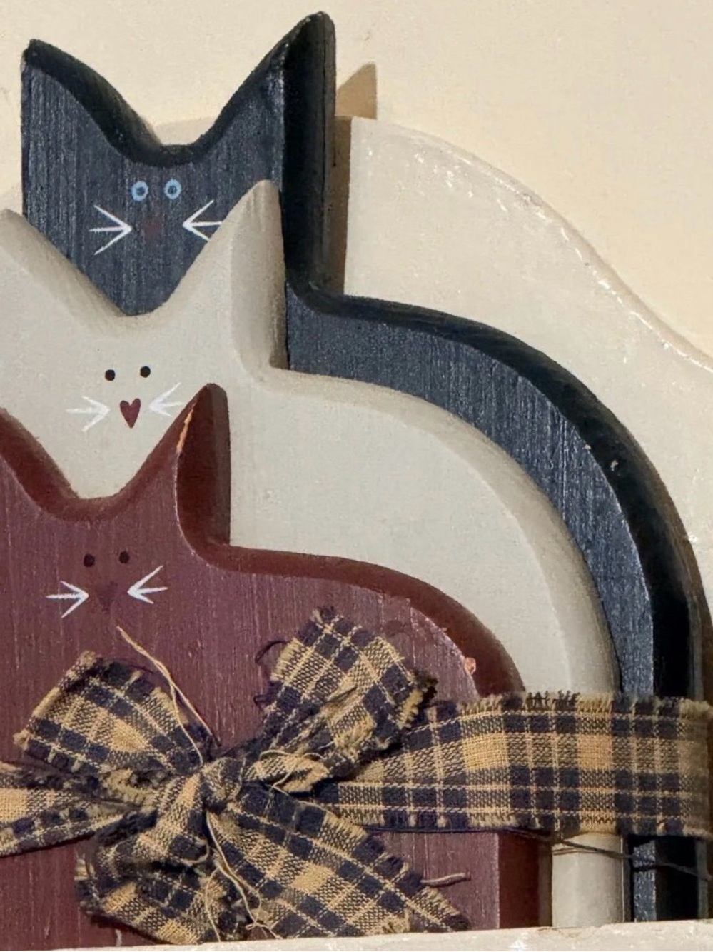 Americana Wooden Stacked Cat Trio Décor - Red White & Blue